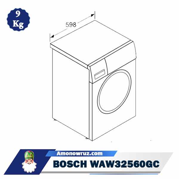ماشین لباسشویی بوش 32560 مدل WAW32560GC ظرفیت 9 کیلوگرم