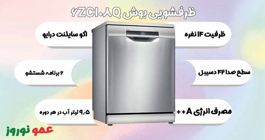 معرفی ماشین ظرفشویی بوش 6ZCI08Q